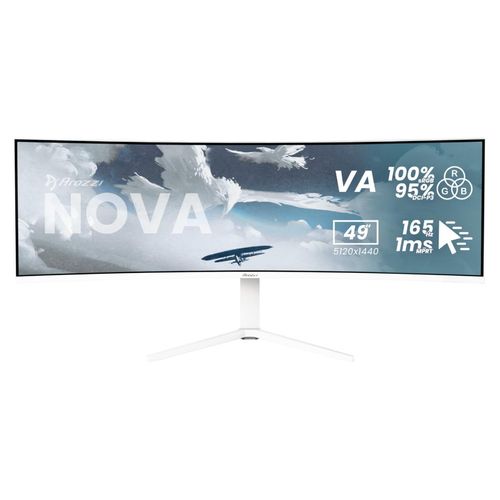 Arozzi Nova 49" Gaming Monitor - Gebogen - DQHD VA - 165Hz - USB-C - Weiß