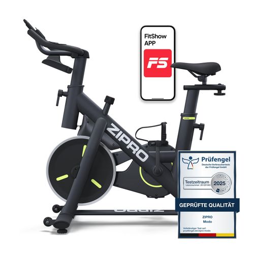 ZIPRO Heimtrainer Fahrrad Modo Bluetooth App Indoor Cycle Fitnessbike Hometrainer Bike leise Cardio Training Senioren 110 kg Trimmrad Kinomap