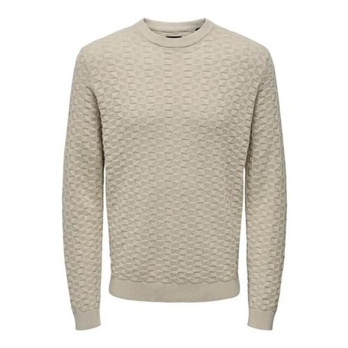 Only & Sons Onskalle reg 12 struc crew knit noo beige