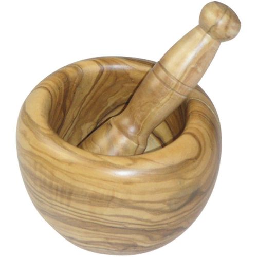 Mörser BERARD FRANCE 1892, braun (holzfarben), Ø:12cm, Massivholz, Mörser, Mörser, robustes Olivenholz