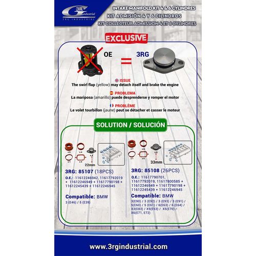 3RG Saugrohrmodul 85108 für BMW