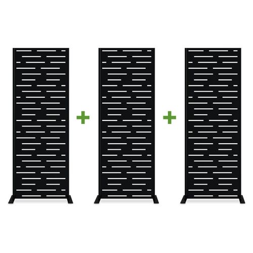 Set mit 3 Dekorplatten ARLBERG Schwarz H.160cm Vollmuster
