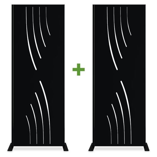 Set mit 2 Dekorplatten VELETA Schwarz H.160cm Vollmuster