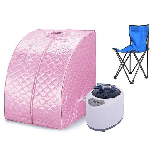 Tragbare Dampfsauna für Zuhause - Faltbares Saunazelt - Detox & Abnehmen - Hautpflege - Wellness Spa-Set - Pink