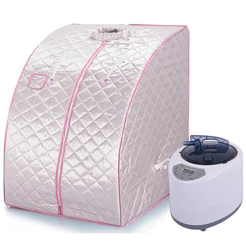 Tragbare persönliche Dampfsauna - Heimspa Saunazelt - Faltbare Mini-Heimsauna - Für Innenbereich - Mit internem Dampf - Silber