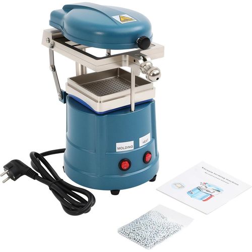 Dental Vakuumformgerät - Thermoformmaschine 1000W - 220V 50Hz - Tischgerät aus Aluminiumlegierung - EU Stecker - Blau Silber