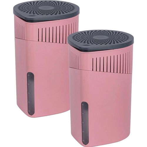 Luftentfeuchter WENKO "Drop", rosa, B:15cm H:23cm T:15cm, Luftentfeuchter, 2 Entfeuchter mit je 1 x 1000 g Entfeuchter Block