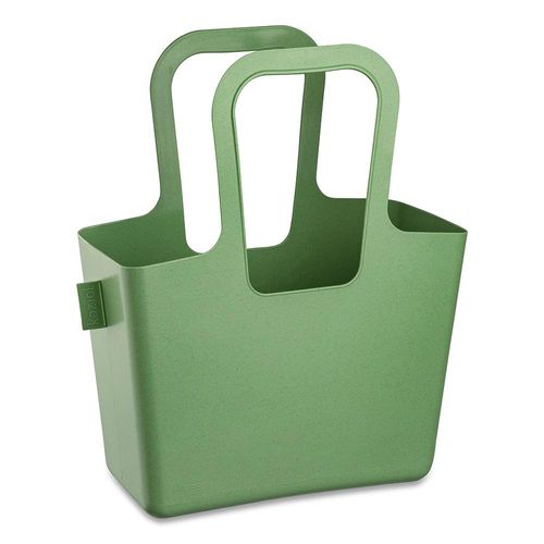 Einkaufsshopper KOZIOL "TASCHELINO Tasche", grün (nature leaf grün), B:32,7cm H:38,6cm T:13cm, Kunststoff, Einkaufskörbe, Einkaufsshopper