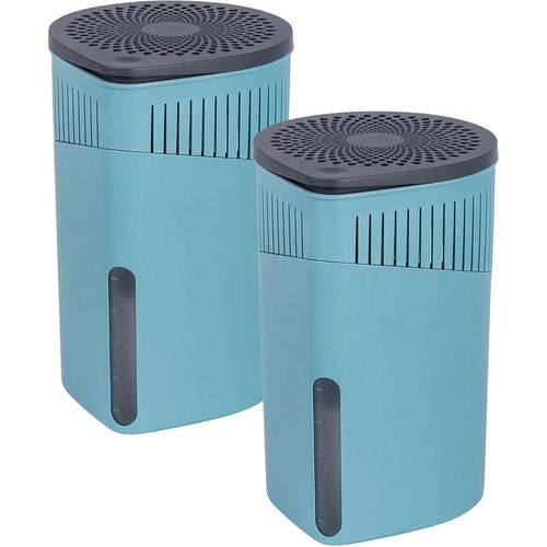 Luftentfeuchter WENKO "Drop", blau (türkis), B:15cm H:23cm T:15cm, Luftentfeuchter, 2 Entfeuchter mit je 1 x 1000 g Entfeuchter Block