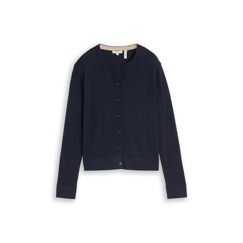 TOM TAILOR Damen Cardigan mit Seidenanteil, blau, Uni, Gr. XXXL