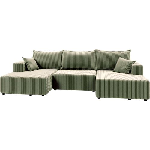 U-förmiges Schlafsofa SAFIA - grün