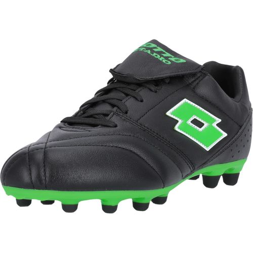 Lotto Fußballschuh Stadio 200 mit innovativen Technologien für Naturrasen 1NI All Black/Spring Green 45,5