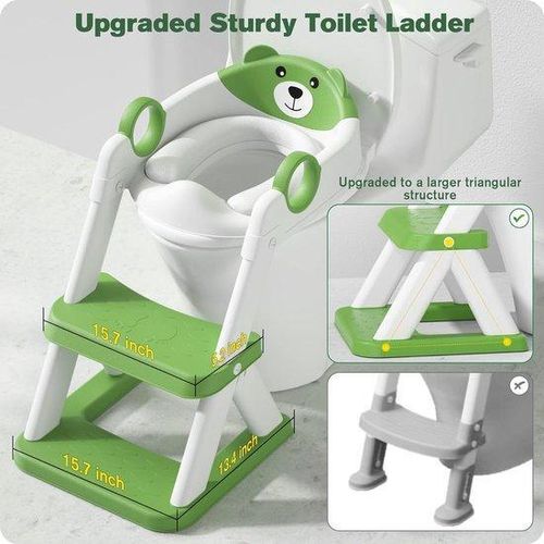 Kinder- WC-Brille mit weichem Schaumkissen und Rutschschutz-Treppenabstieg