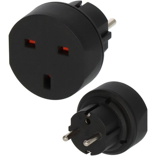 BRENNENSTUHL Reiseadapter "Typ G (Großbritannien) auf Typ E/F", schwarz, B:5,4cm H:6,6cm T:5,4cm, Adapter