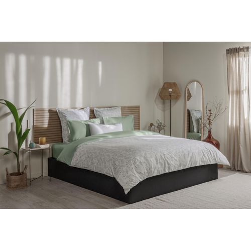 Housse de couette Percale de coton Emma 240x220 - Beige Lines/Blanc & Beige