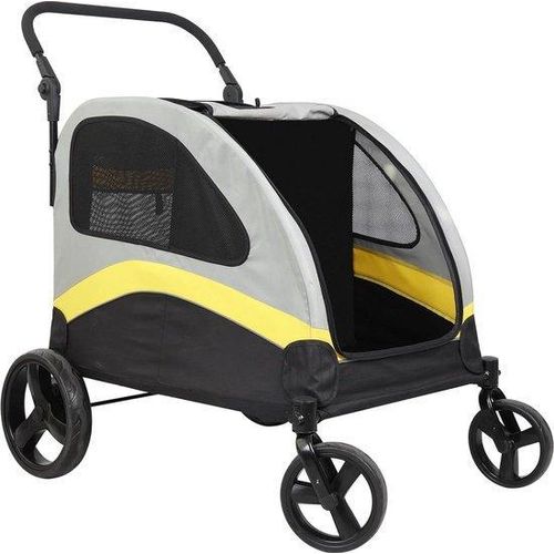 Gebrauchsfähige 2-in-1 Hundewagen mit Trennwand - falten Sie ihn zusammen - bis zu 42 kg - ideal für kleine und mittelgroße Hunde - Transportwagen