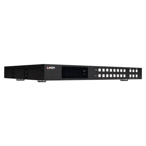 Lindy 38434, Skalierungs-Matrix-Schalter, 18 Gbit/s, 3840 x 2160 Pixel, Schwarz, Metall, LCD
