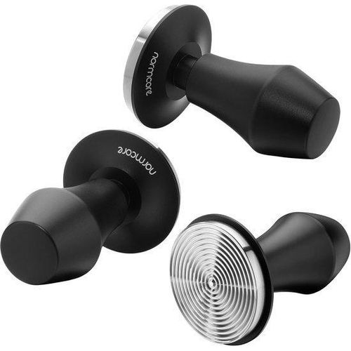 Aluminium-Kaffee-Tamper 58,5 mm - druckregulierend - barista-Tamper mit 15 lb / 25 lb / 30 lb Kontakt-Druck - Aluminium-Griff (Tamper-Basis geriffelt, Ø 58,5 mm)