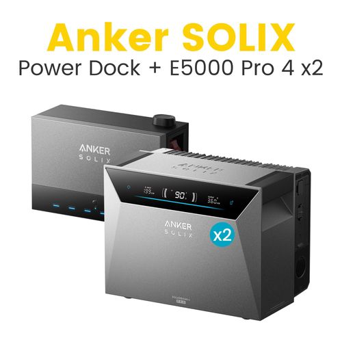 Anker SOLIX Solarbank Power Dock mit Anker SOLIX Solarbank 4 E5000 Pro x 2