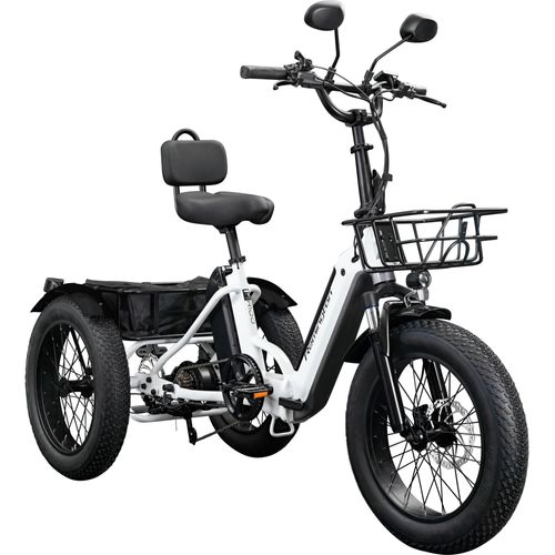 Remington R100 E Bike Dreirad 20 Zoll Elektrodreirad Pedelec City mit tiefem Einstieg klappbar weiß