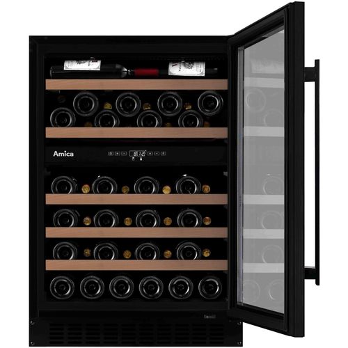 AMICA Einbauweinkühlschrank "WK 341 118 S", Energieeffizienz: F (A-G), schwarz, B:59,5cm H:88cm T:61,5cm, Weinkühlschränke