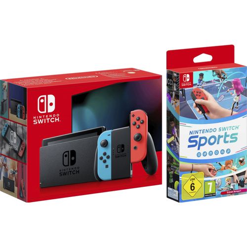 NINTENDO SWITCH Konsolen-Set, bunt (neonrot, neonblau), B:23,9cm H:10,2cm T:1,39cm, Spielekonsolen, inkl. Switch Sports