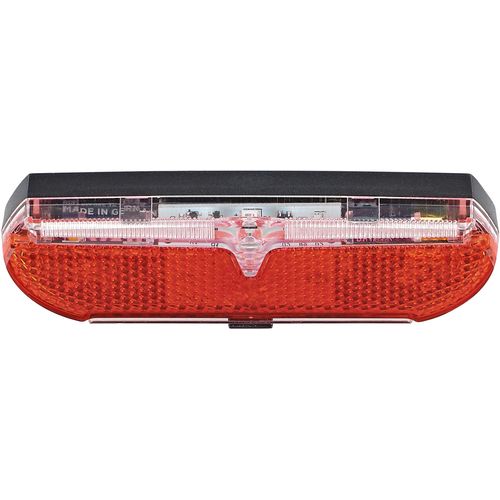 Fahrrad-Rücklicht PROPHETE "LED Batterierücklicht, Gepäckträgermontage", schwarz, Fahrradlampen
