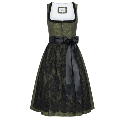 Dirndl NÜBLER "Midi Dirndl Leo", Damen, Gr. 34, EURO, grün, Obermaterial: 100% Viskose CV., Kleider