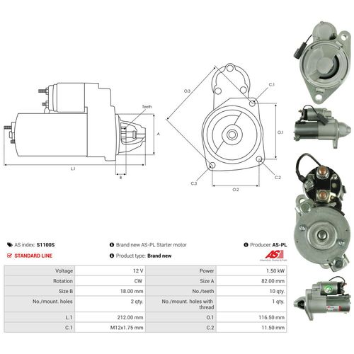 AS-PL Starter s1100s für CHEVROLET Suzuki