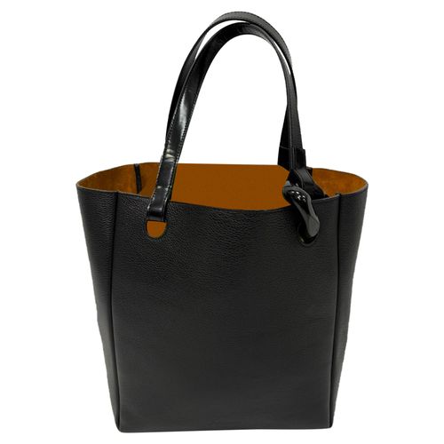 JW Anderson The JWA Hoek Tote Bag in Zwart Leer