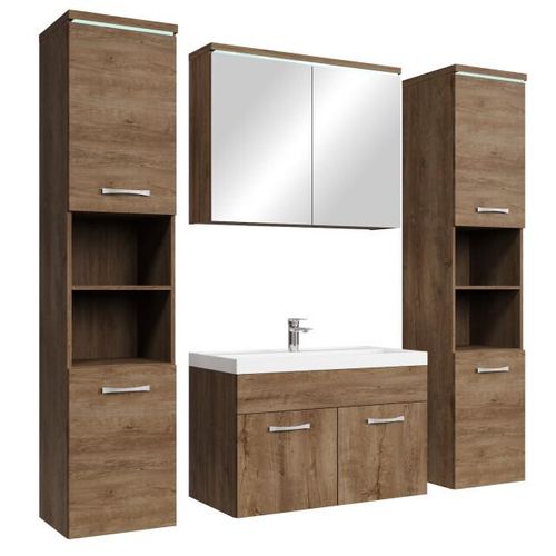 Badplaats Badkamermeubel set paso xl 80 x 40 cm bruin badmeubel met