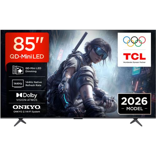 TCL LED-Fernseher "85T8D", Energieeffizienz: E (A-G), schwarz, 85 ″, Fernseher