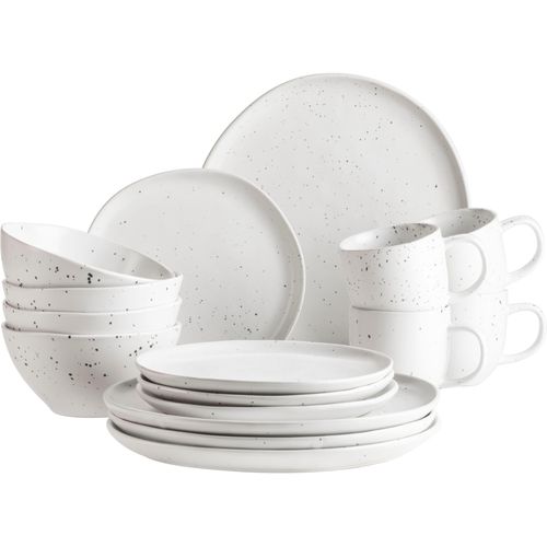 Kombiservice MÄSER "ANDORO, Kombiservice, Keramik", weiß, 16 Stk., Keramik, Geschirr-Sets, Kombiservice, Geschirr-Set, Service