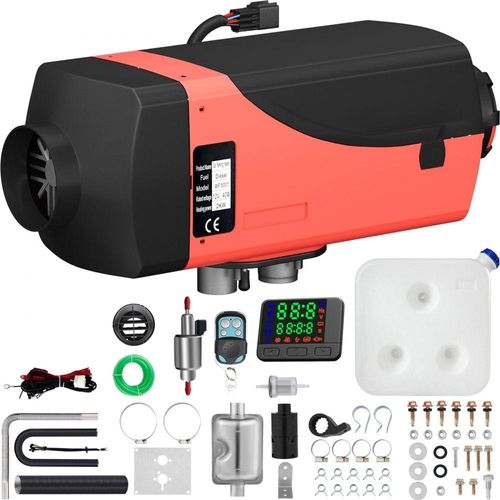 Diesel Standheizung - 2KW, 12V Lufterhitzer - 10 L Luftheizung -40 ℃ bis +20 ℃ mit LCD Bildschirm, Schalter & Schalldämpfer - Luft Diesel Heizung - Aluminium Heizung