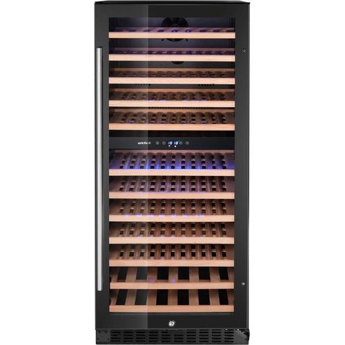 Weinkühler, 2 Zonen, 124 Flaschen, Arktic, 265L, Schwarz, 569x595x(H)1397mm