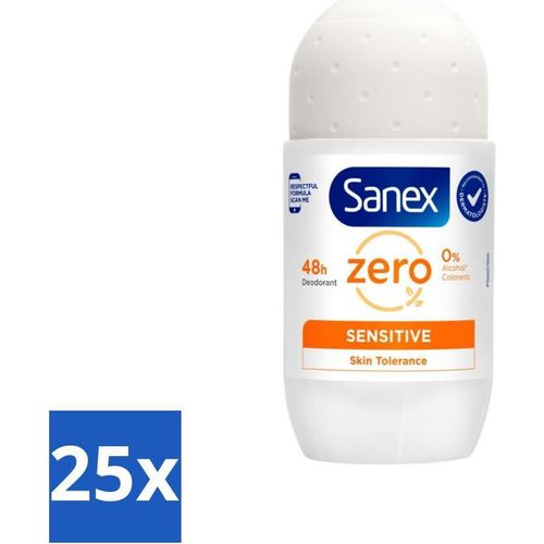 Sanex Deodorant Roller Zero% Empfindliche Haut 50 ml - Vorteilspack - 25 Stücke