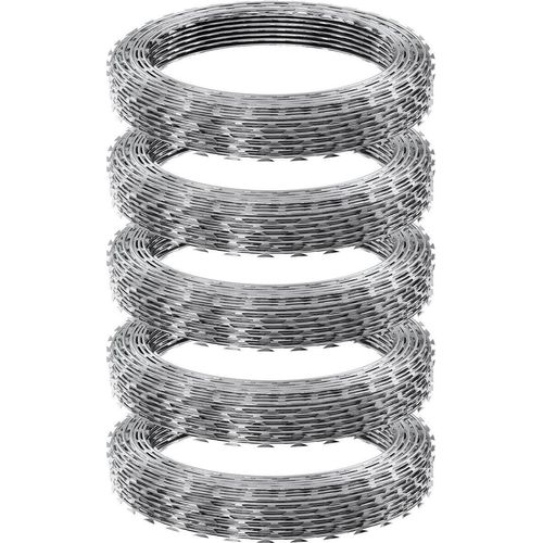 Stacheldraht, 75 m Stacheldraht, 5 Rollen Stacheldrahtzaun Stacheldrahtzaun, Stacheldrahtband Verzinkter Stacheldrahtzaun, Rollen Stacheldraht für den Garten