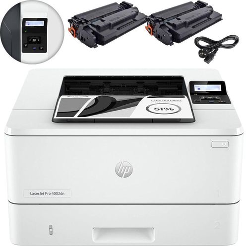 HP LaserJet Pro 4002dn Schwarzweiß-Laserdrucker + 2 XL-Tonerkartuschen 149X