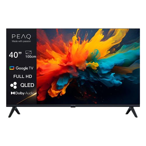 PEAQ Smart TV, Full HD, QLED LED Technologie (Flat, 40 Zoll / 100 cm), WLAN und Bluetooth, Sprachsteuerung