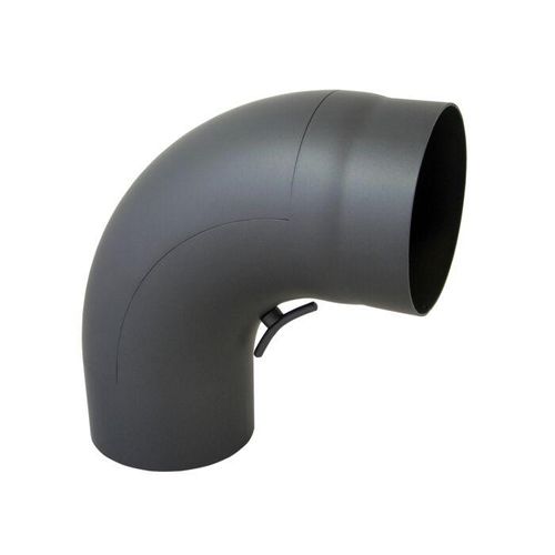 Bertrams Bogen 07BG90-150T 90°, Ø 150 x 2 mm, glattgezogen, mit Tür, gussgrau