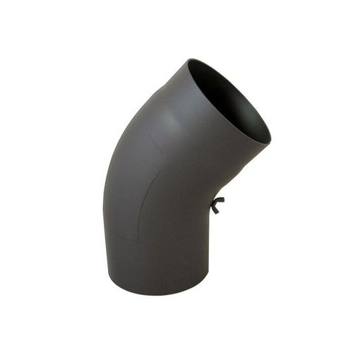 Bertrams Bogen 07BG45-150T 45°, Ø 150 x 2 mm, glattgezogen, mit Tür, gussgrau