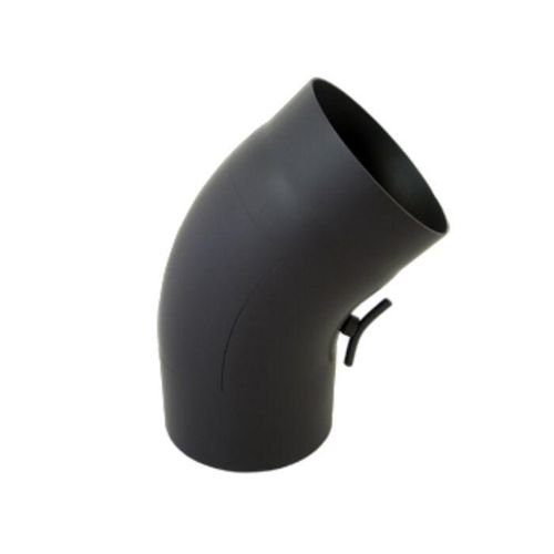 Bertrams Bogen 05BG45-150T 45°, Ø 150 x 2 mm, glattgezogen, mit Tür, schwarz
