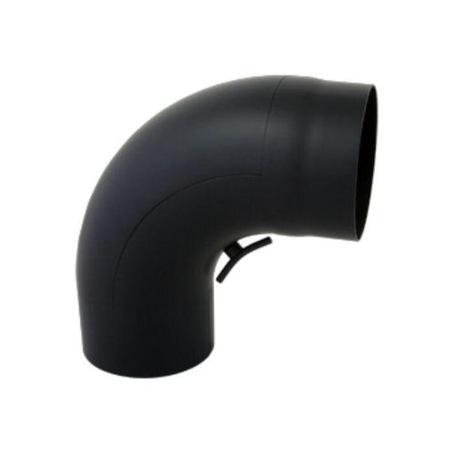 Bertrams Bogen 05BG90-150T 90°, Ø 150 x 2 mm, glattgezogen, mit Tür, schwarz