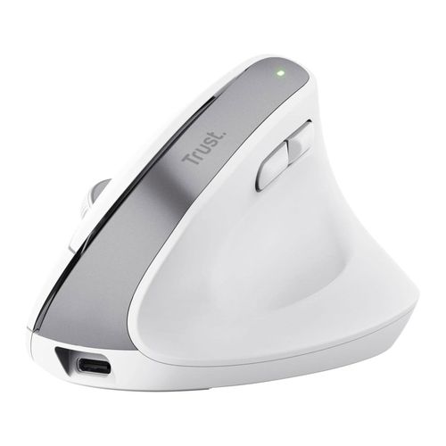 Trust Bayo+ Ergonomische kabellose Maus für mehrere Geräte, Weiß (25399)