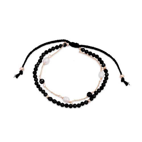 Luxenter Armreif aus einer Metalllegierung und hydrothermalem Quarz Onyx mit 18K vergoldetem Finish
