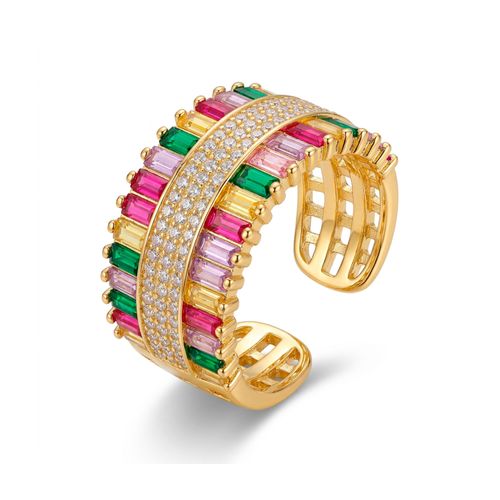 Luxenter Multicolor Zirconia Ring aus 18-karat-Gelbgold - Maku