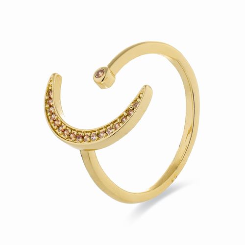 Luxenter Ring met schitterende zirkonia, afgewerkt in 18-karaats geelgoud - Sib