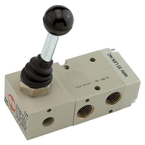 Riegler 3/2-Wegeventil, man. 90° Hebel monostabil G 1/2