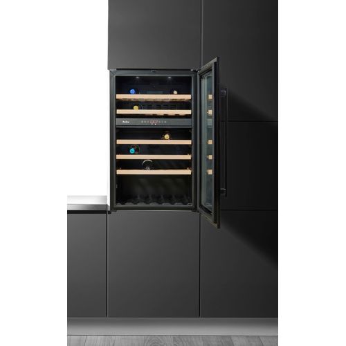 AMICA Einbauweinkühlschrank "WK 341 220 S", Energieeffizienz: G (A-G), schwarz, B:59cm H:88,4cm T:60,8cm, Weinkühlschränke, für 58 Standardflaschen á 0,75l, Einbaukühlschrank