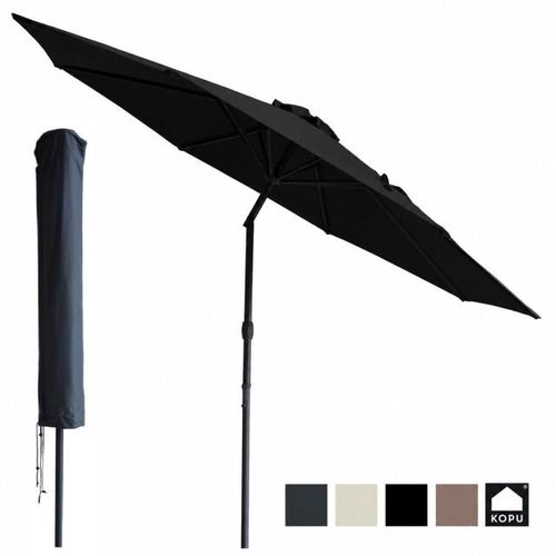 Kopu ® valencia parasol rond 300 cm met beschermhoes zwart